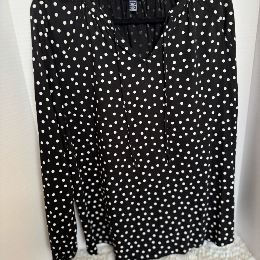 Black and White Polka Dot Women's Top